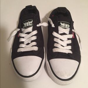 Black Levi slip on sneakers